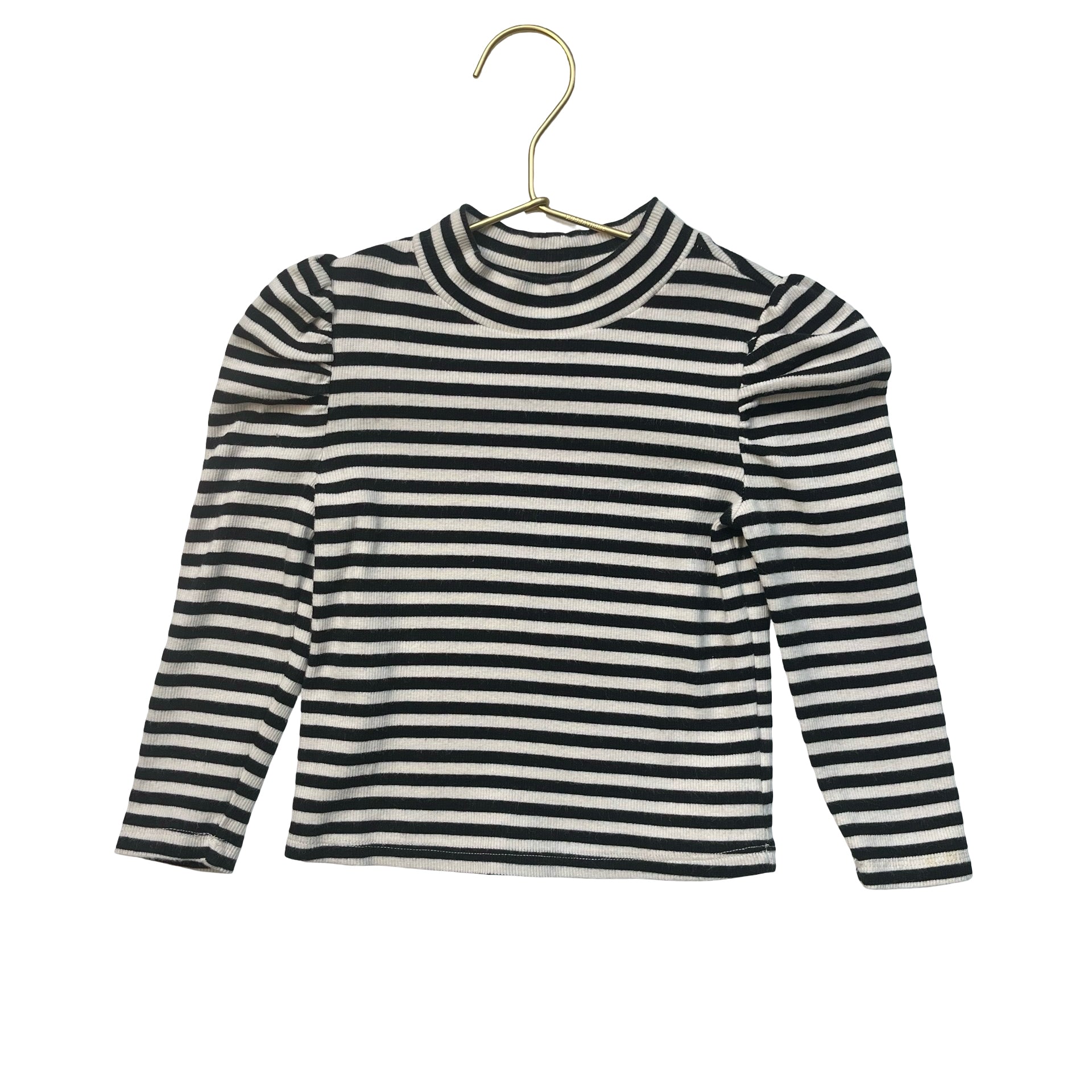 Baby Gap Ivory & Black Striped Mock-Neck Top - Size 2