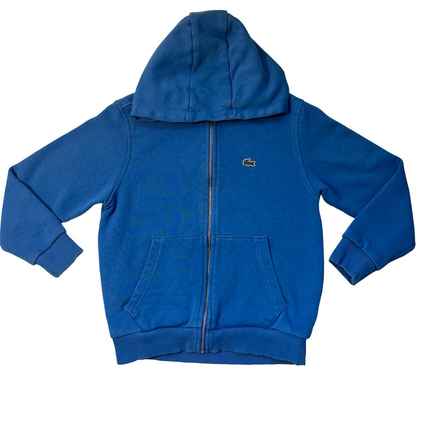 Lacoste Blue Zip-Up Hooded Sweatshirt - Size 8
