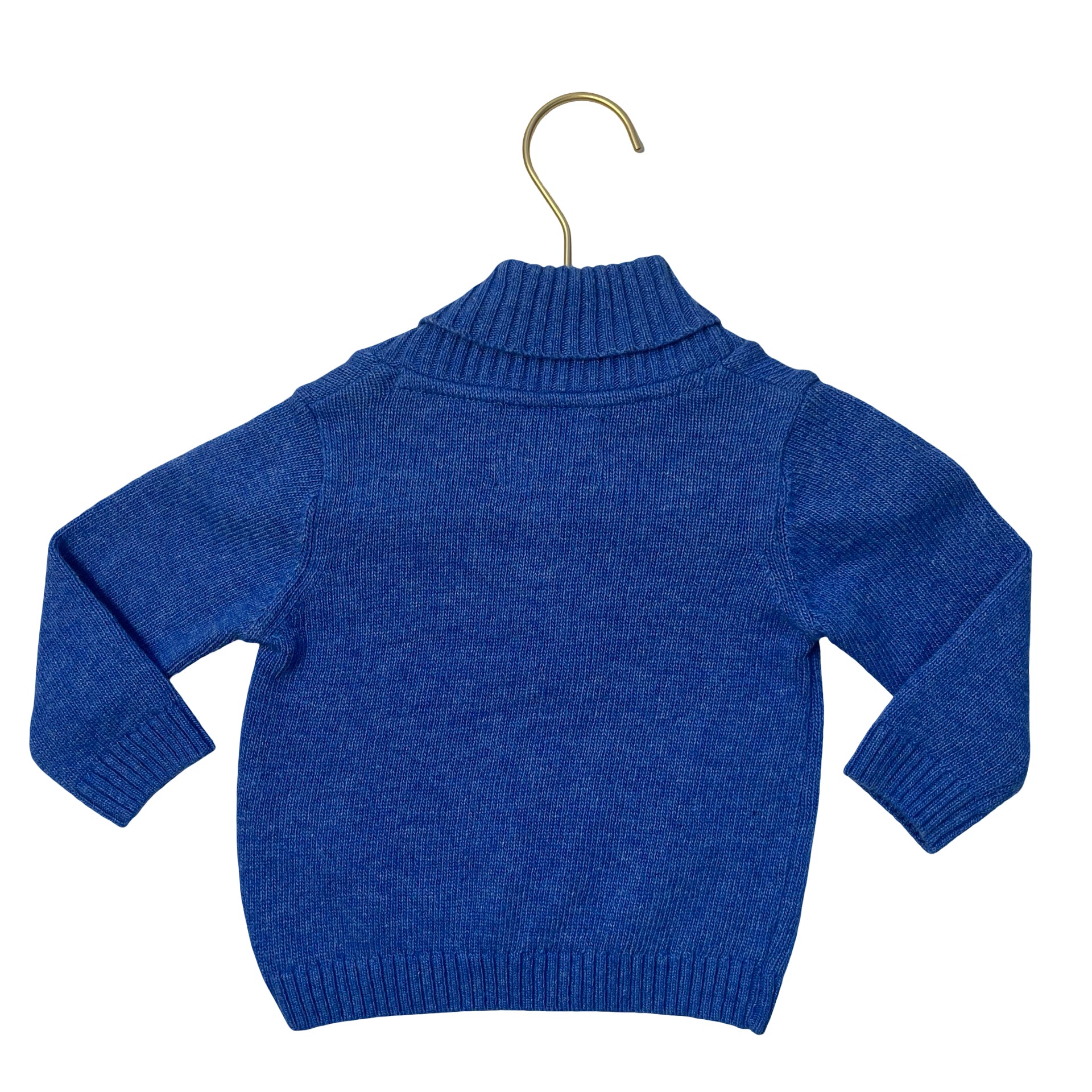 Thomas Brown Blue Shawl-Neck Sweater - Size 12-18 Mo