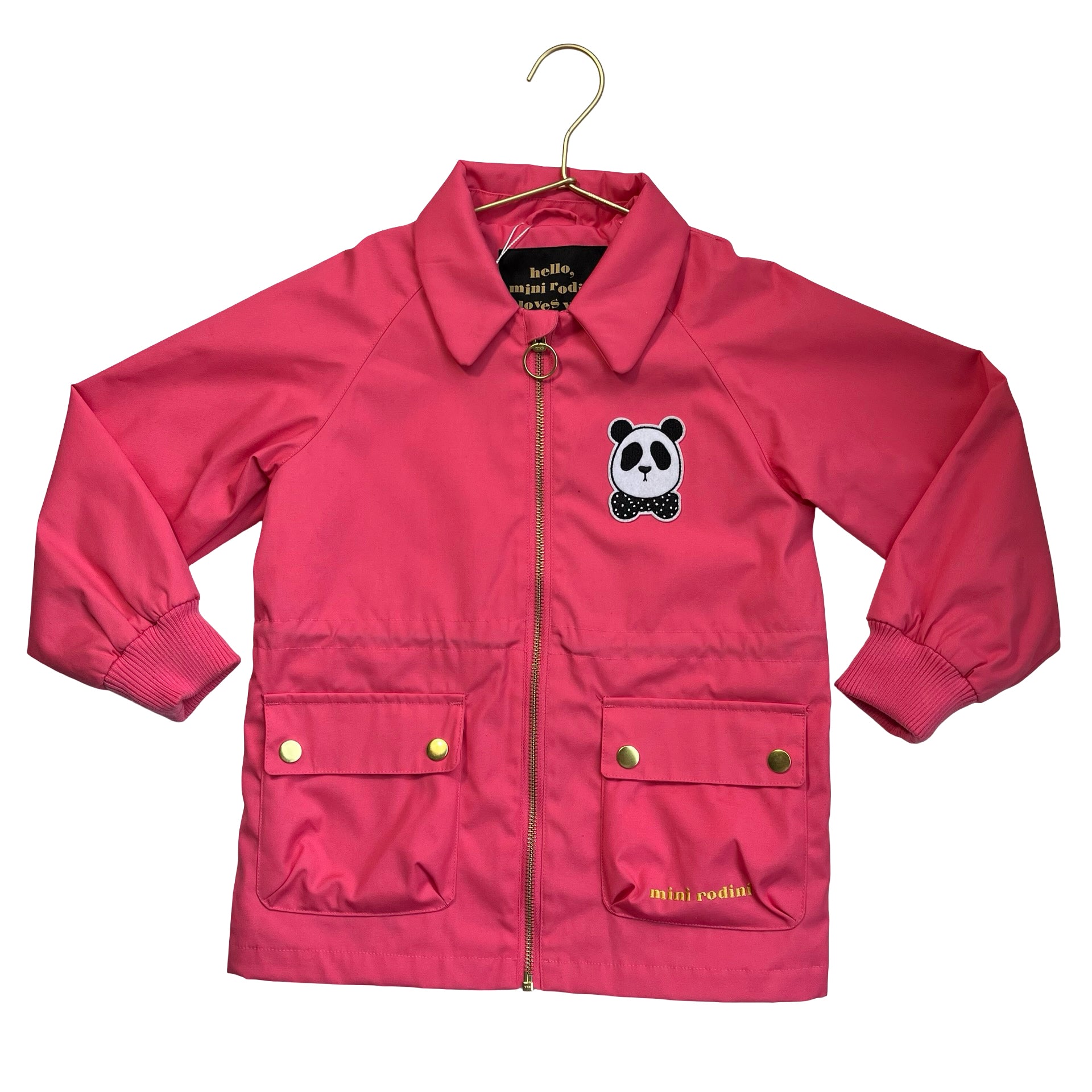 Mini Rodini Pink Panda Patch Jacket - Size 6-7Y