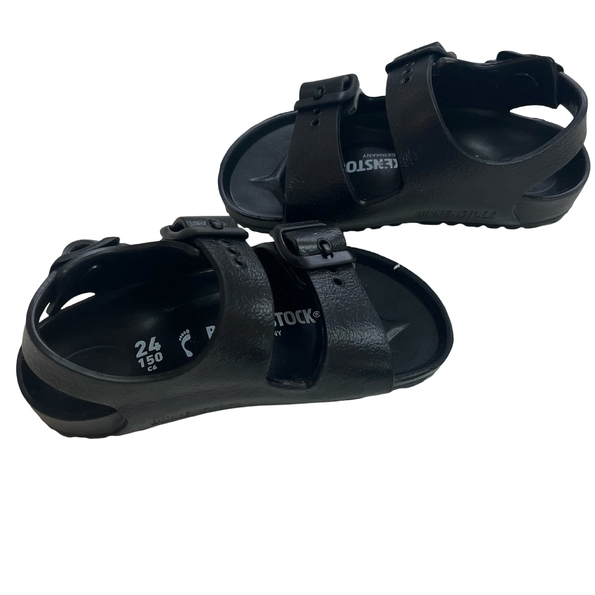 Birkenstock Milano EVA Black Sandals - Size 24 (6-6.5)