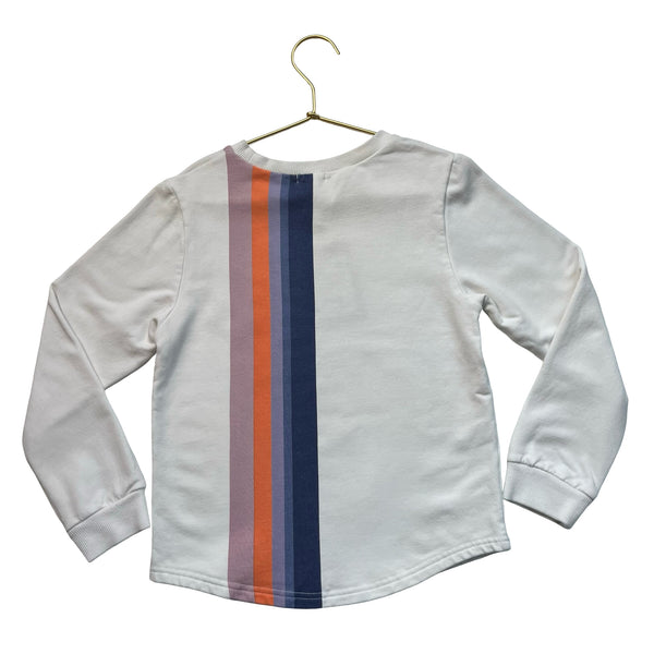Marine Layer ML Mini Ivory, Purple, Orange Striped Tunic Sweatshirt - Size 8