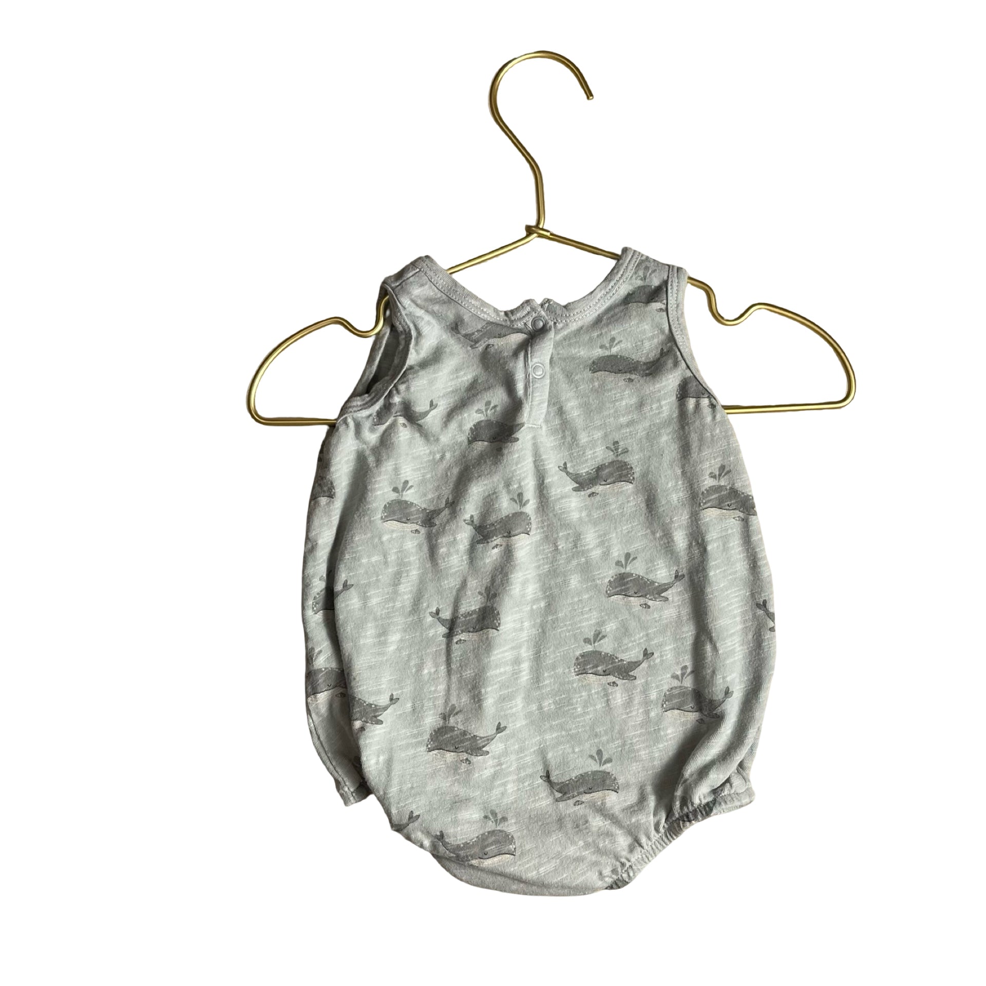 Rylee & Cru Mint Green Whale Print Bubble Romper - Size 0-3 Mo