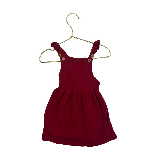 Carter's Red Cotton Knit Overall Dress - Size 18 Mo