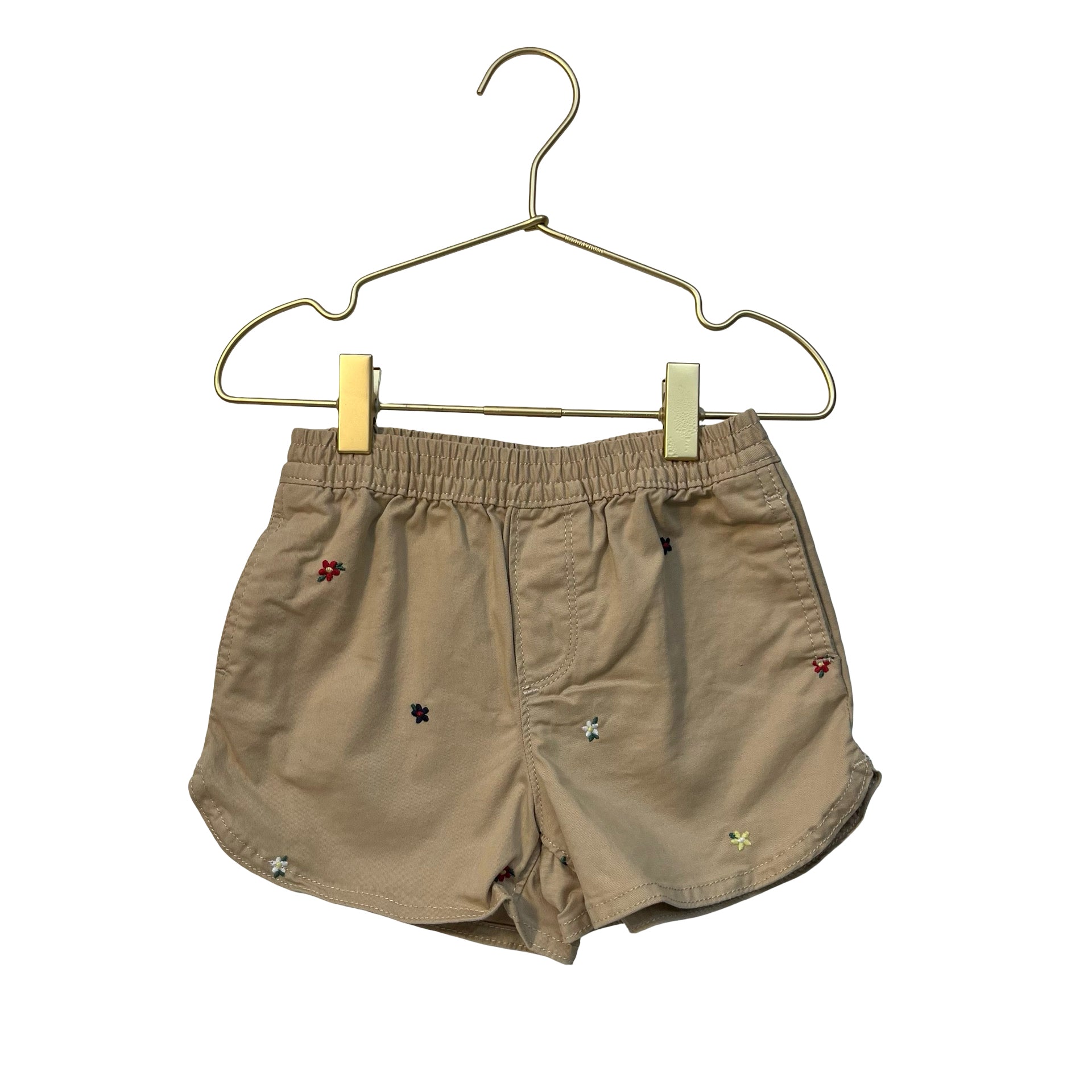 Baby Gap Khaki Embroidered Flower Shorts - Size 3