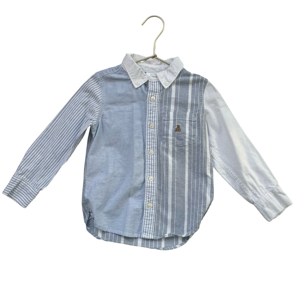 Baby Gap Blue & White Oxford Mixed Stripe Button Down Shirt - Size 4