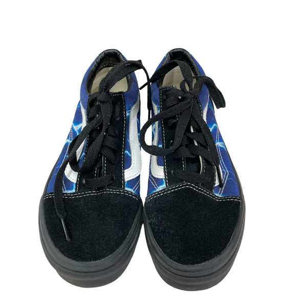 Vans Blue Lightning & Black Sneakers - Size 2.5Y Big Kid