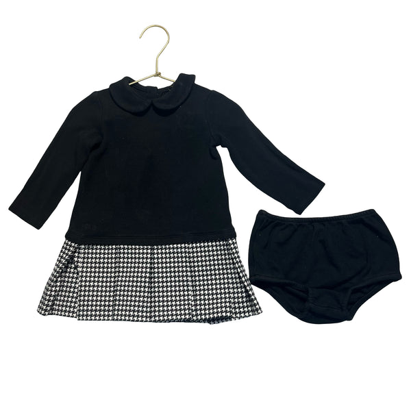 Ralph Lauren Black & White Houndstooth Dress & Bloomer - Size 6-12 Months