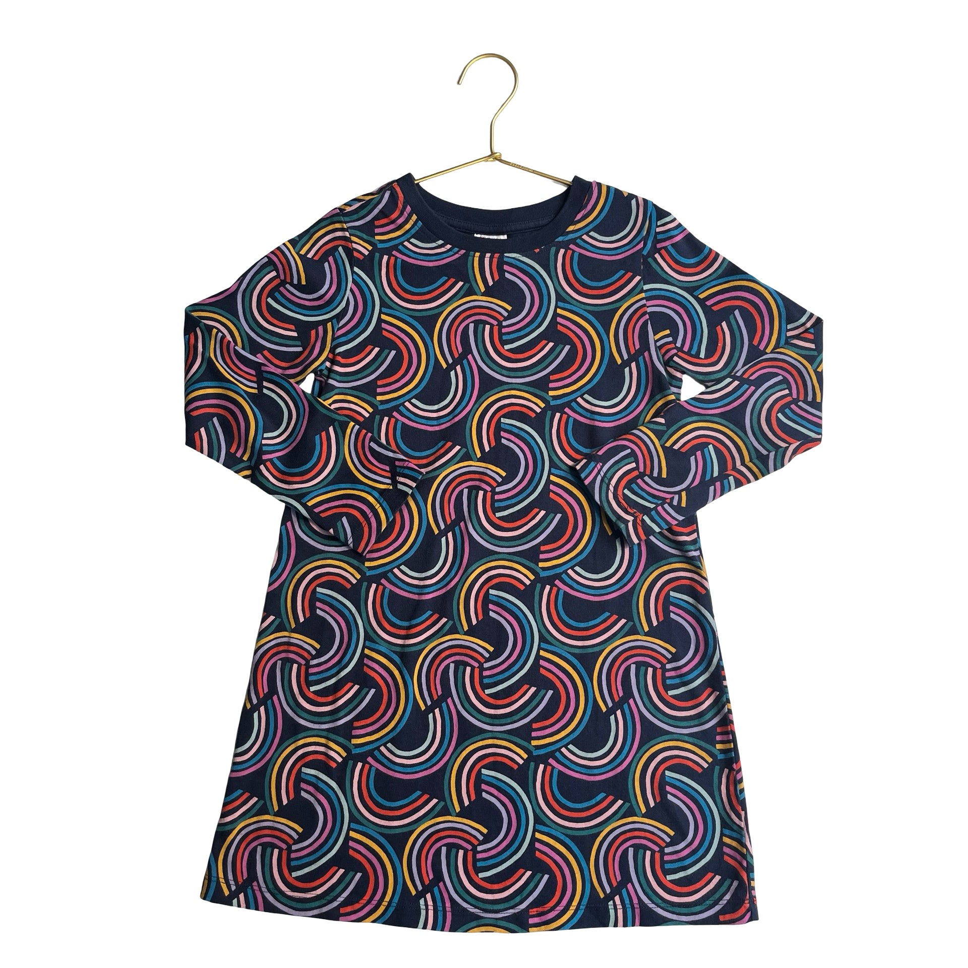 Hanna Andersson Navy Rainbow Print Dress - Size 6-7