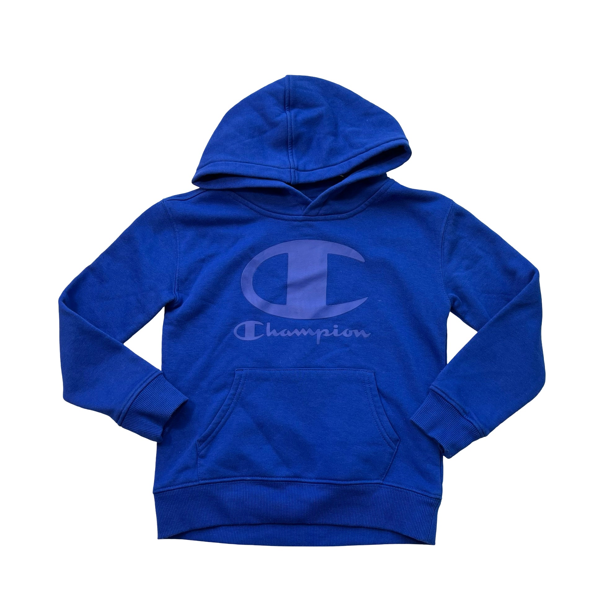 Champion Blue Logo Hooded Sweatshirt - Size 6
