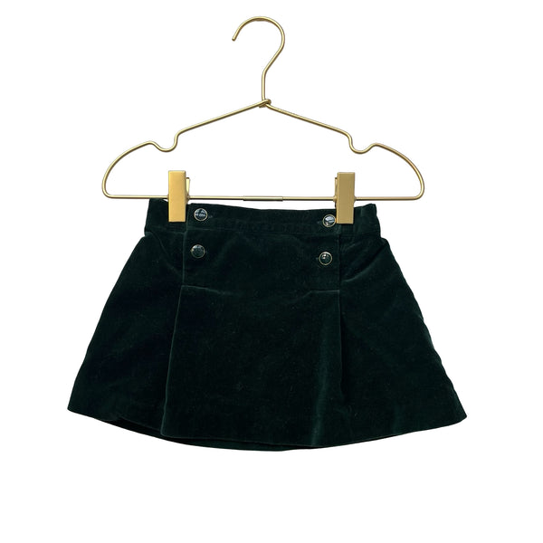 Janie and Jack Green Velvet Skirt - Size 12-18 Mo