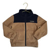 Miles The Label Tan & Navy 'Turbo' Fleece Jacket - Size 4Y