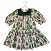 Pink Chicken Pink & Green Christmas Tree Print & Sequin Dress - Size 6Y
