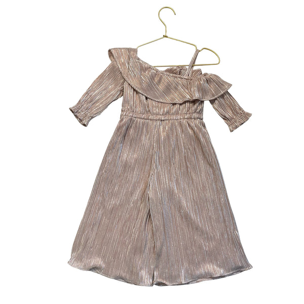 Janie and Jack x Rachel Zoe Rose Gold Metalic Jumpsuit - Size 2T
