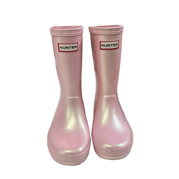 Hunter Pink Iridescent Rain Boots Size US 12G 11B UK 10 EU 28