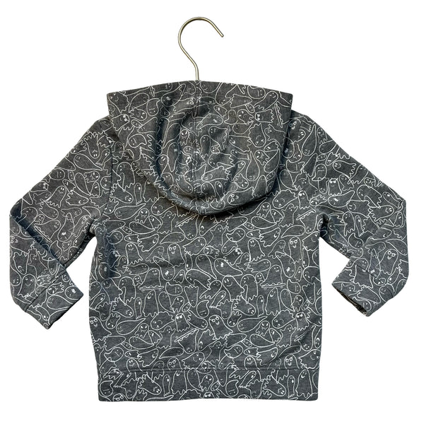 Old Navy Gray Ghost Print Hooded Sweatshirt - Size 2T