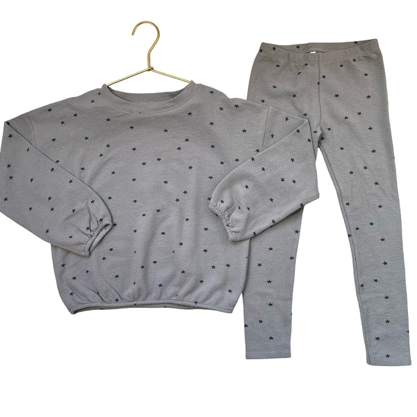 Rylee & Cru Slate Gray & Blue Star Top & Leggings Set - Size 6-7Y