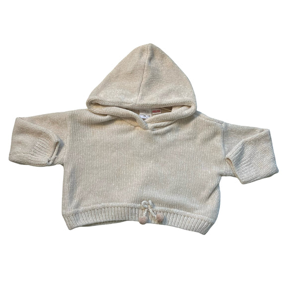 Zara Ivory Chenille Hooded Sweater - Size 2-3