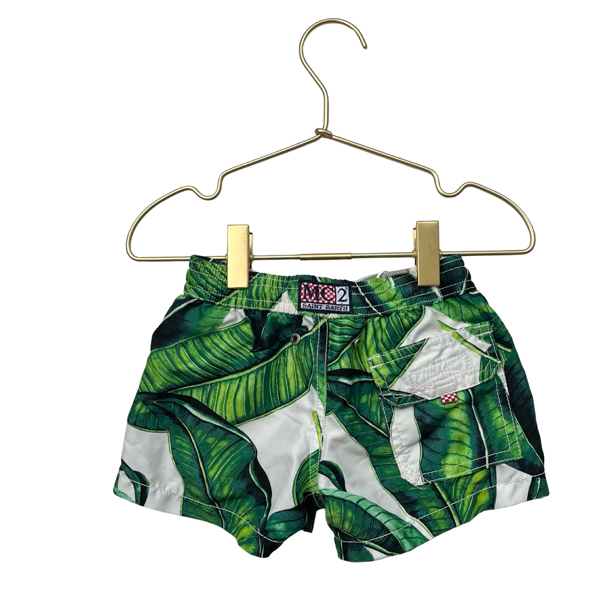 MC2 St. Barth Green Tropical Leaf Print Swim Suit - Size 2Y