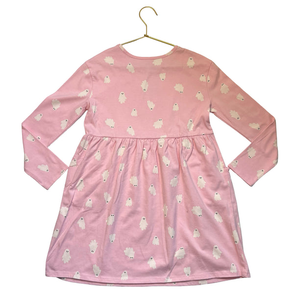 Cat & Jack Pink Ghost Print Dress - Size M 8