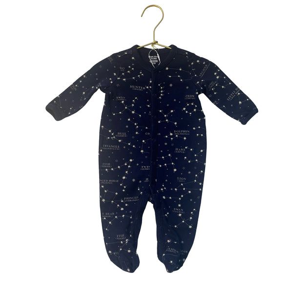 Ralph Lauren Navy Star Constellation Print Footed PJs - Size 3 Mo