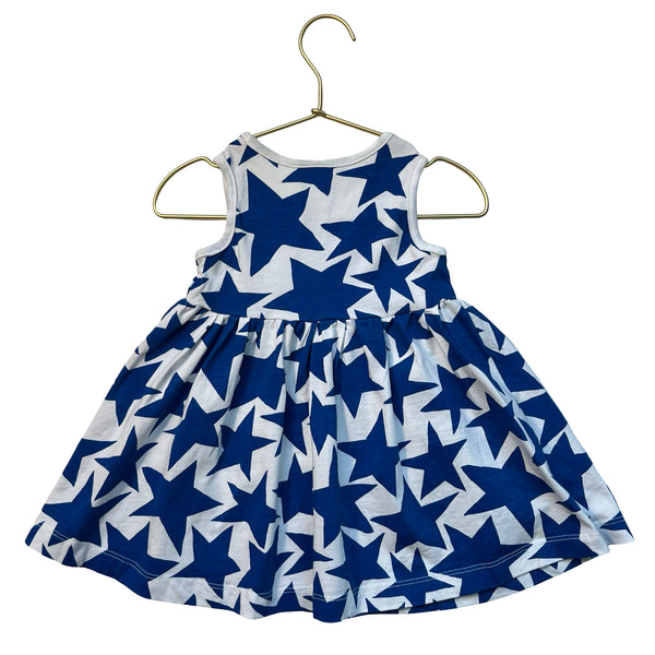 Hanna Andersson White & Blue Star Print Dress - Size 18-24 Mo
