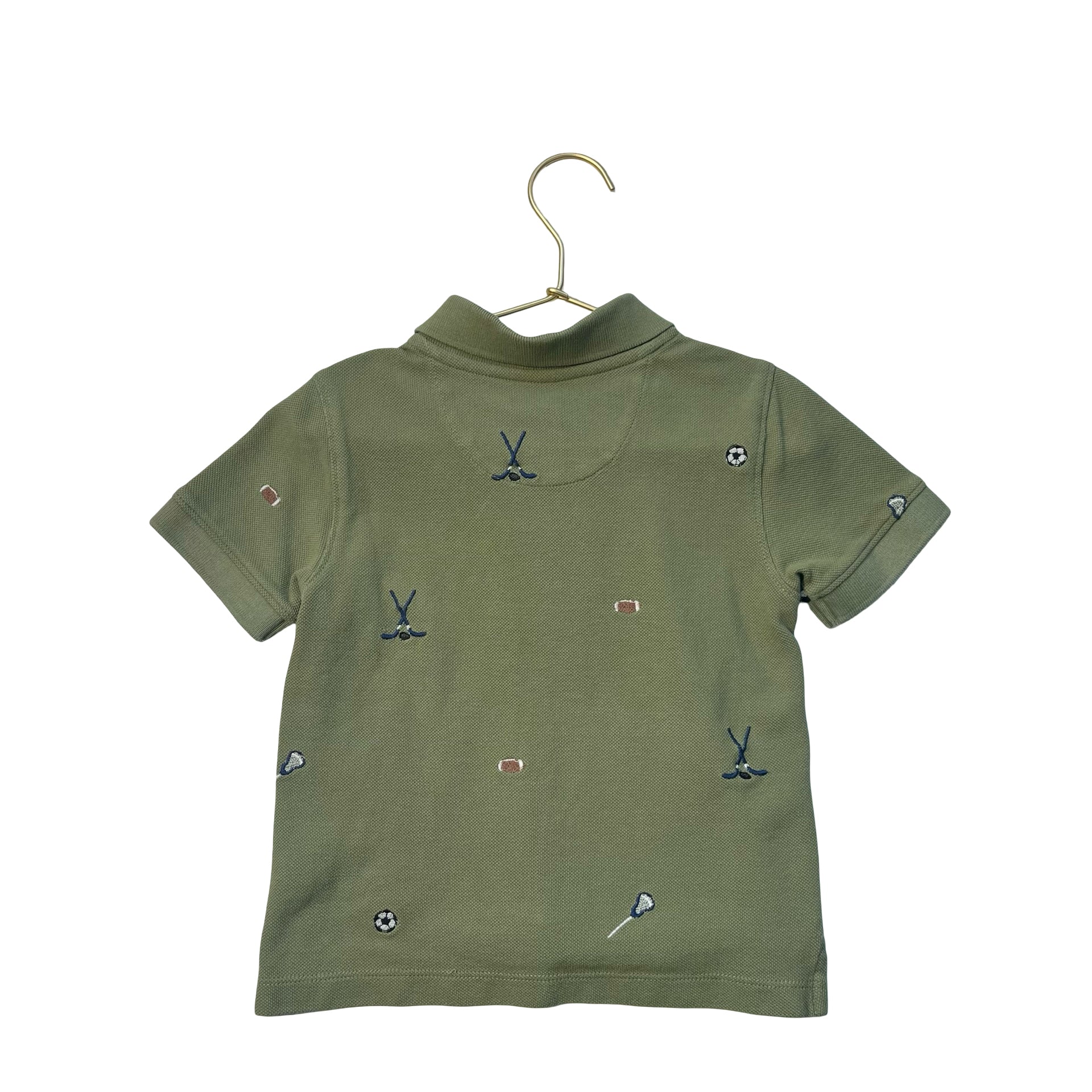 Blue Rooster Olive Green Embroidered Sports Polo Shirt - Size 3Y