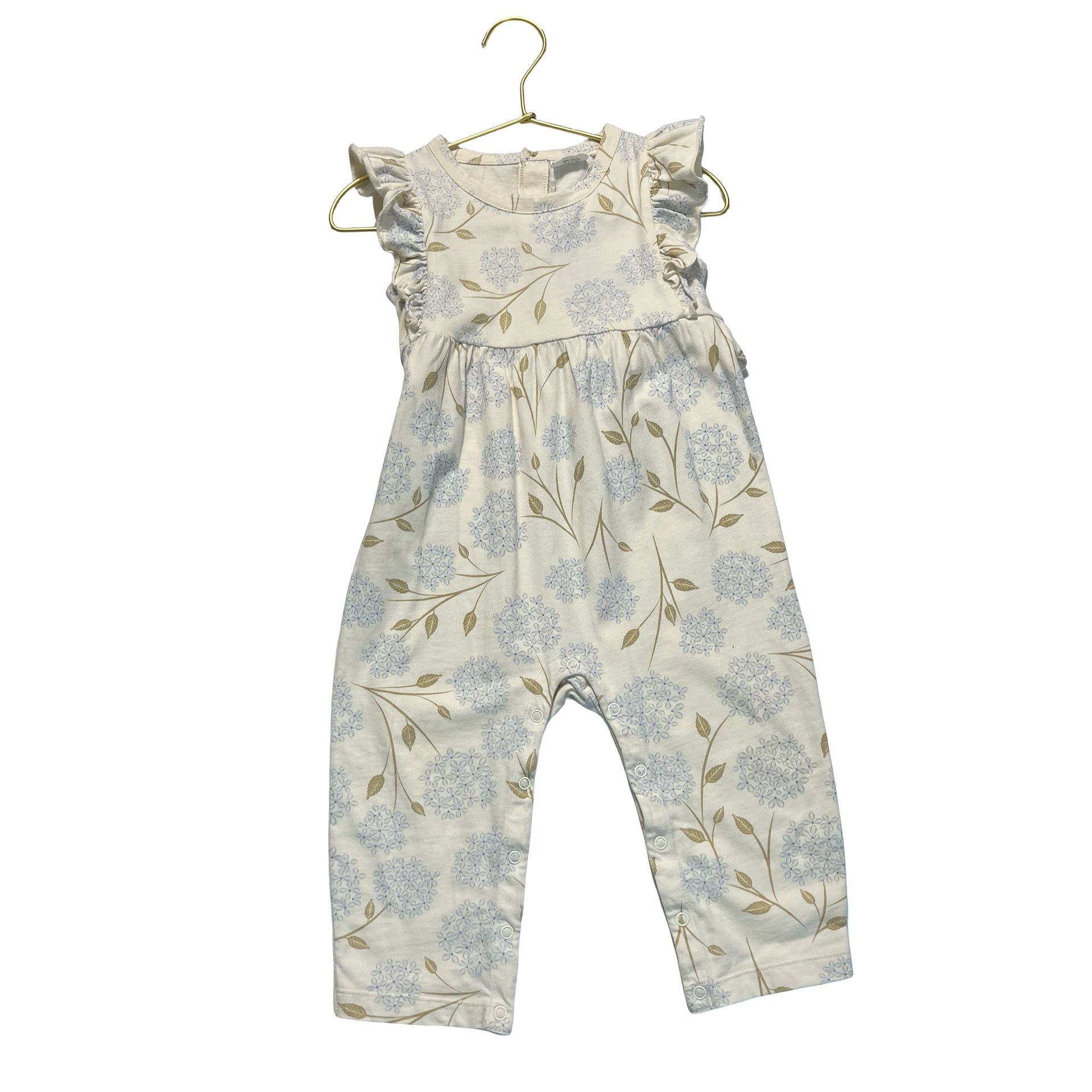 City Mouse Ivory Flower Print Jumpsuit - Size 18-24 Mo