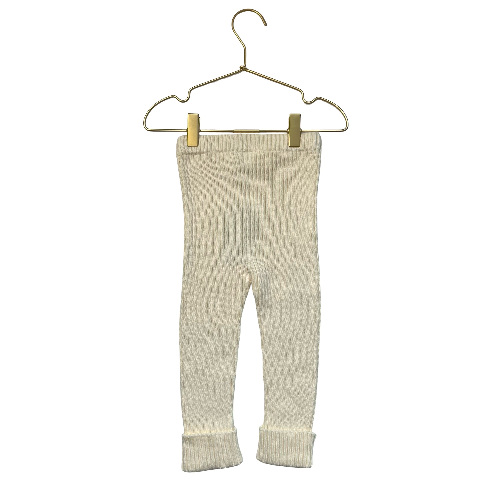 Hanna Andersson Ivory Knit Ribbed Leggings - Size 18-24 Mo