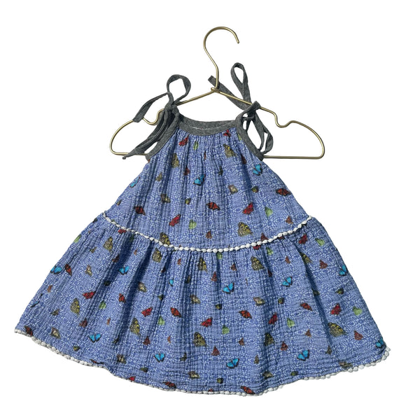 Miki Miette Blue Swirl & Butterfly Print Dress - Size 12 Mo