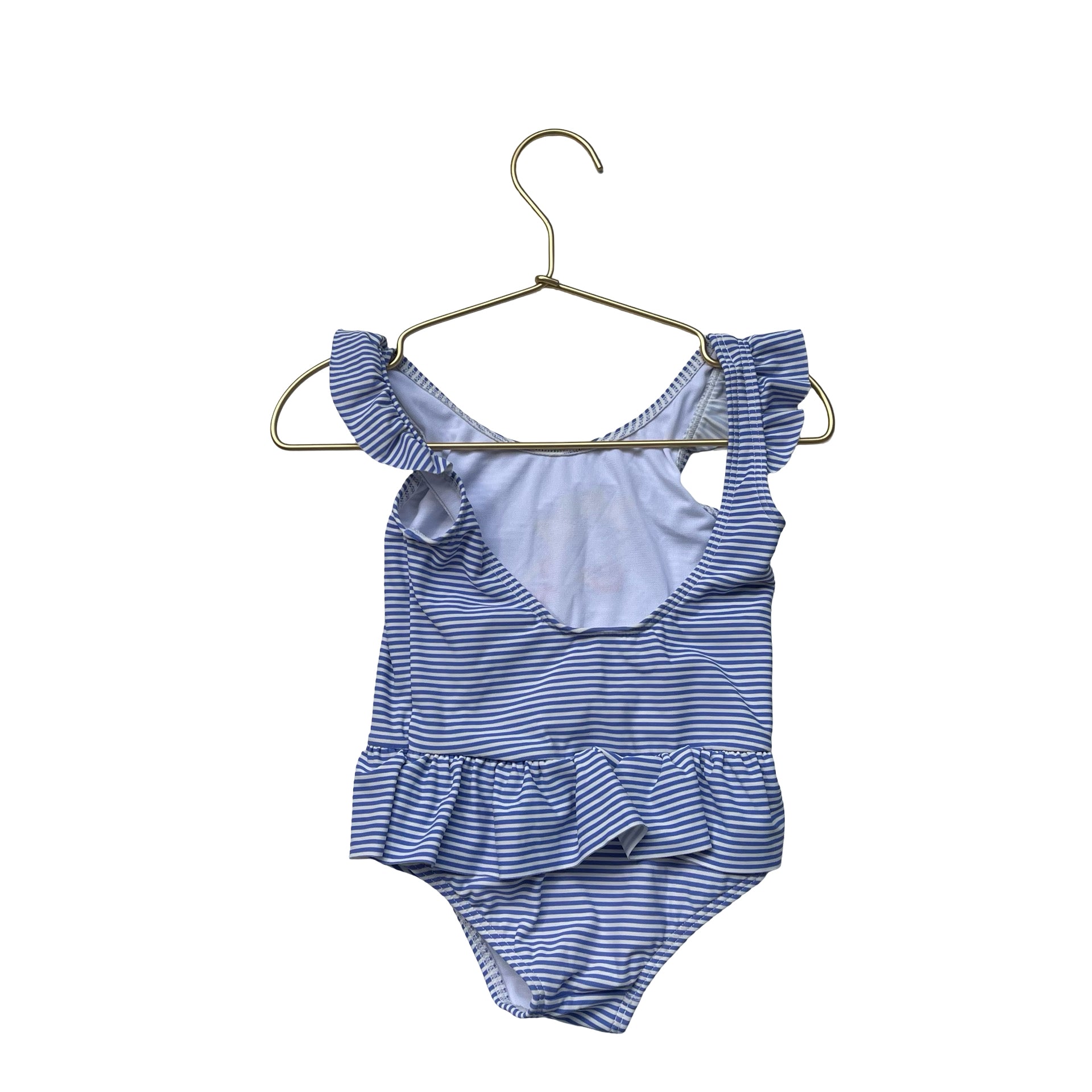 Baby Boden Blue Striped Giraffe Applique Swim Suit - Size 12-18 Mo