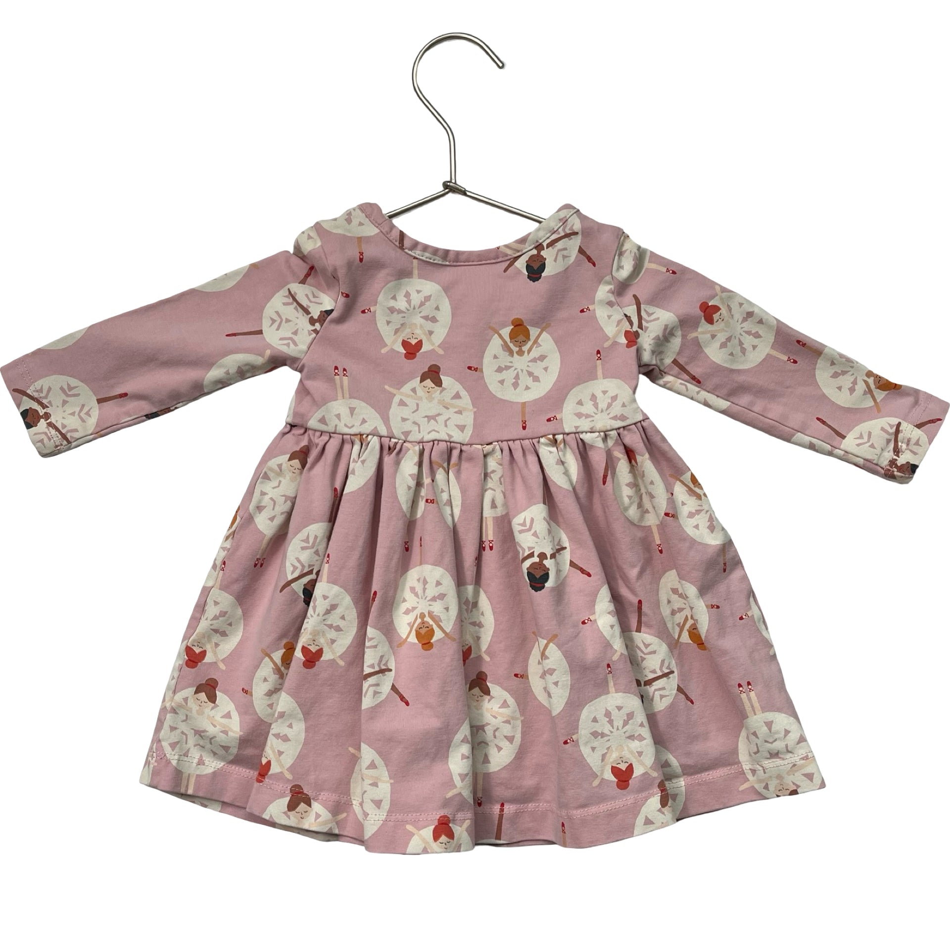 Hanna Andersson Pink Ballerina Print Dress - Size 6-12 Mo
