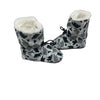Jan & Jul Gray Bear Print Faux-Fur Lined Soft-Sole Winter Booties - 12-18 Mo