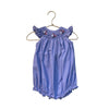 Bailey Boys Blue Check Smocked Embroidered Sailboat Bubble Romper - Size 9 Mo