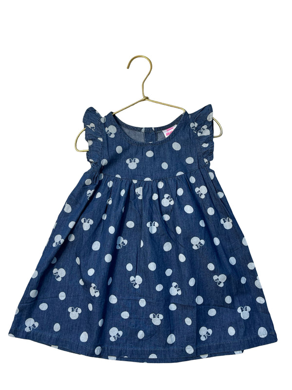 Disney Chambray Minnie & Dot Print Dress - Size 2T
