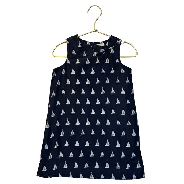 Crewcuts Navy & White Sailboat Print Dress - Size 3