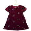 Cat & Jack Burgundy Velvet & Sequin Star Dress - Size S 6-7
