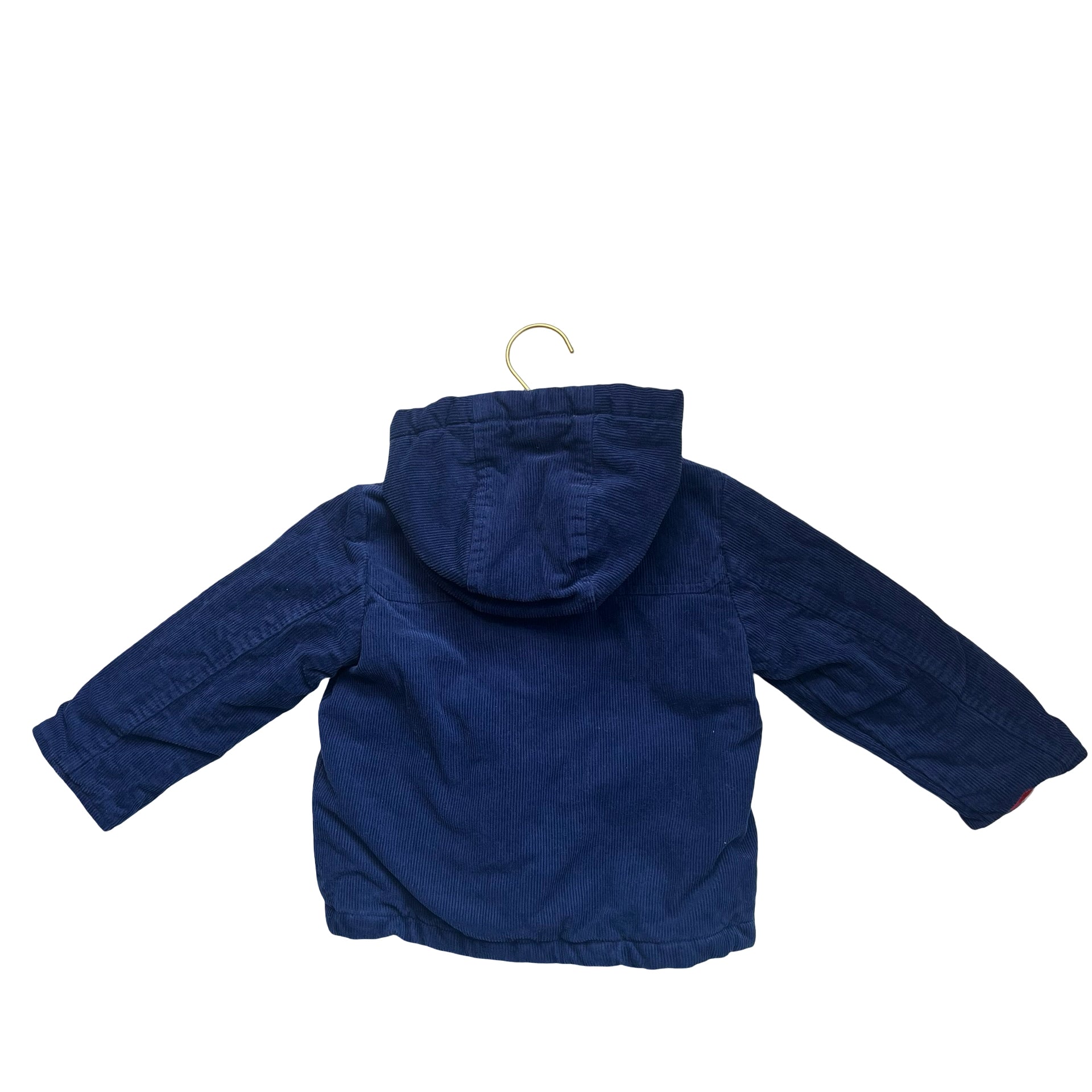 Baby Boden Navy Corduroy Hooded Toggle Jacket - Size 18-24 Mo