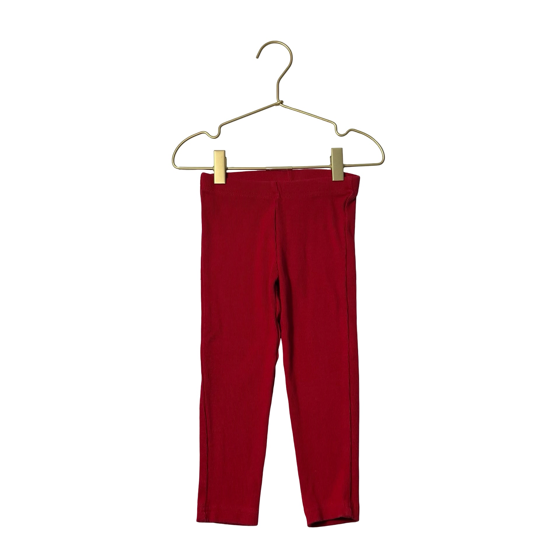 Little Planet Carter's Red Ribbed Leggings - Size 3T