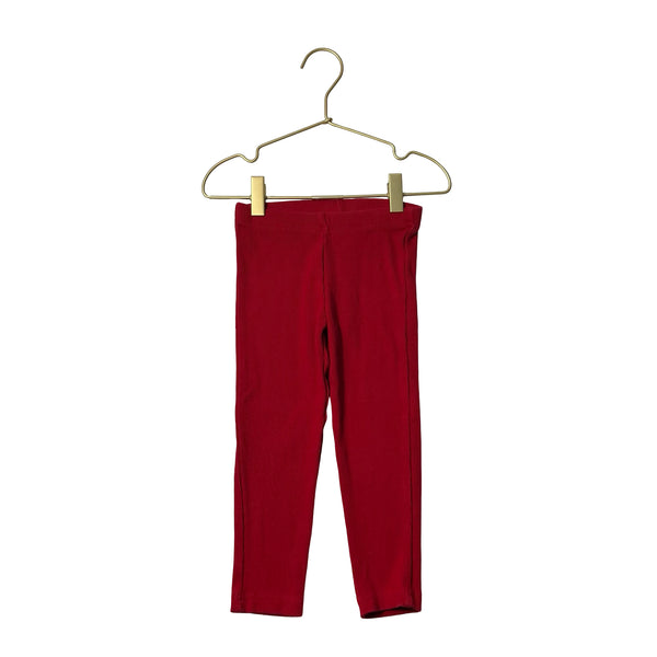 Little Planet Carter's Red Ribbed Leggings - Size 3T