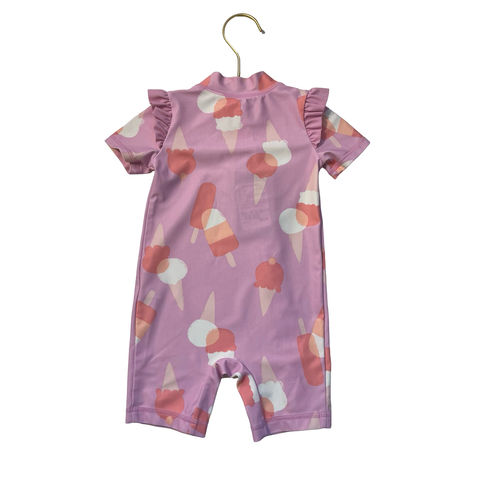 Carter's Lavender Ice Cream Print Swim Suit Romper - Size 9 M