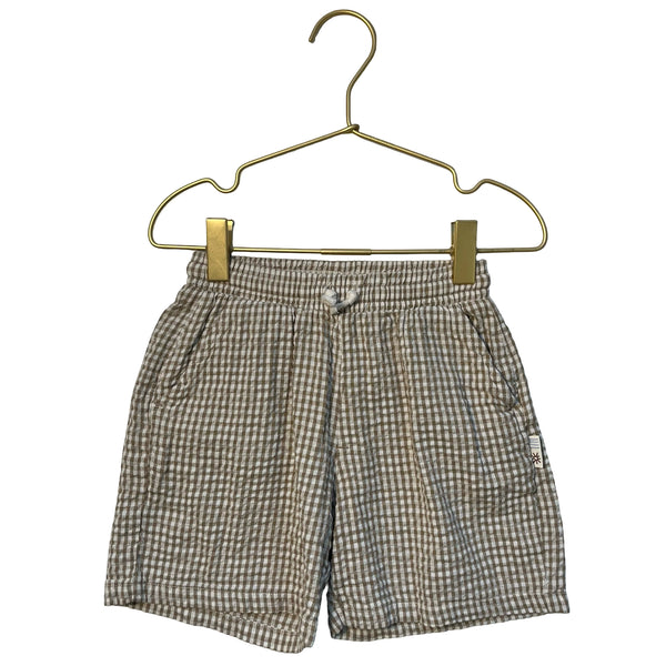 Zara Tan & Ivory Check Seersucker Shorts - Size 4