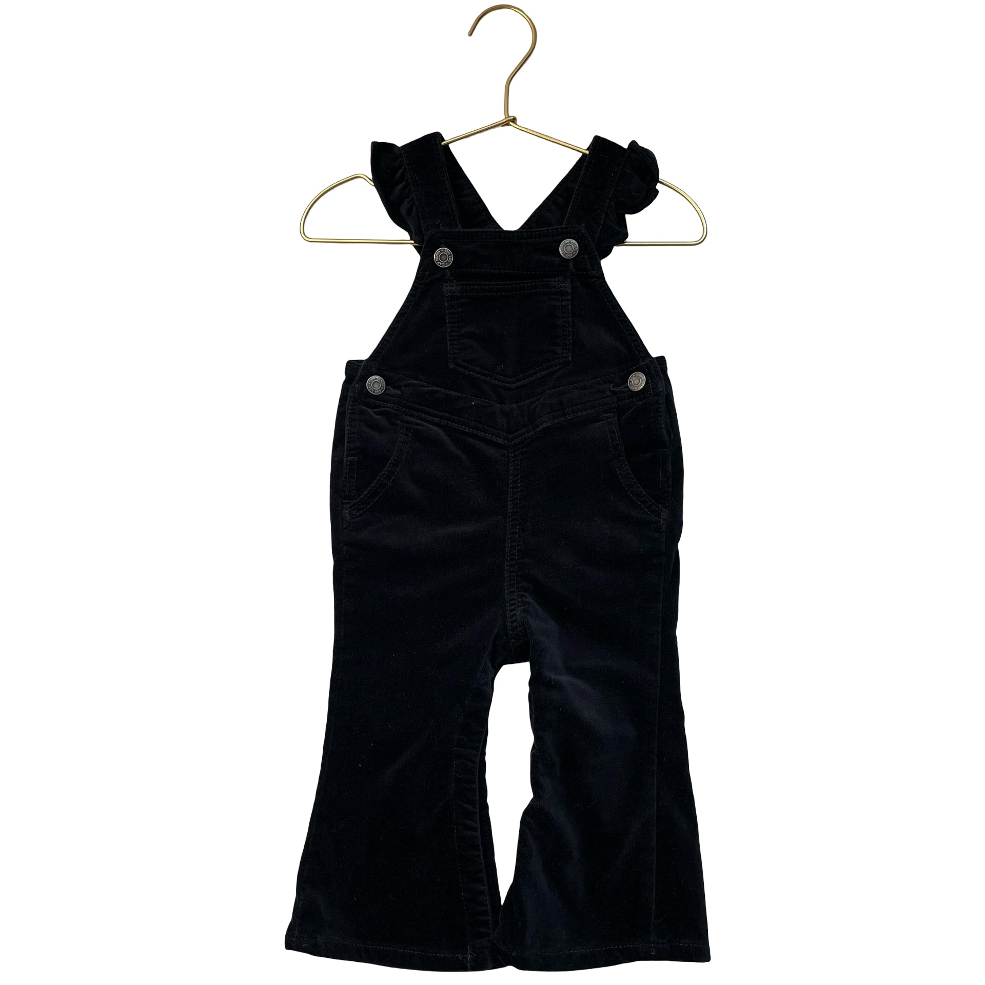 Baby Gap Black Velvet Overalls - Size 12-18 Mo