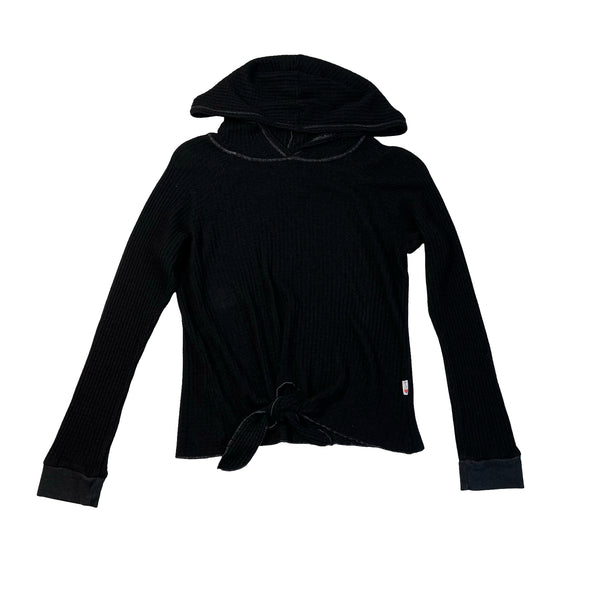 T2 Love Black Waffle Hooded Top - Size 12
