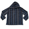 Zara Navy, Blue, Brown Striped Flannel Hooded Pullover - Size 6