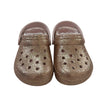 Crocs Sherpa-Lined Rose Gold Glitter Shoes - Size C8