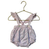 Jacadi Pale Pink Bird Print Overall Bubble Romper - Size 1 Mo