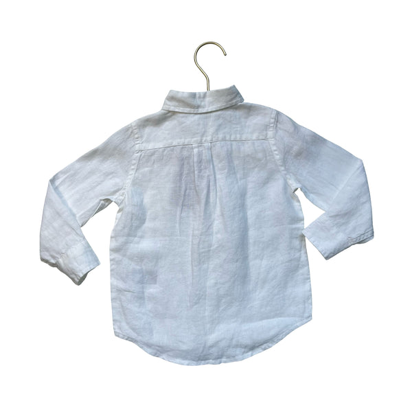 Janie and Jack Off-White 100% Linen Button Down Shirt - Size 2T