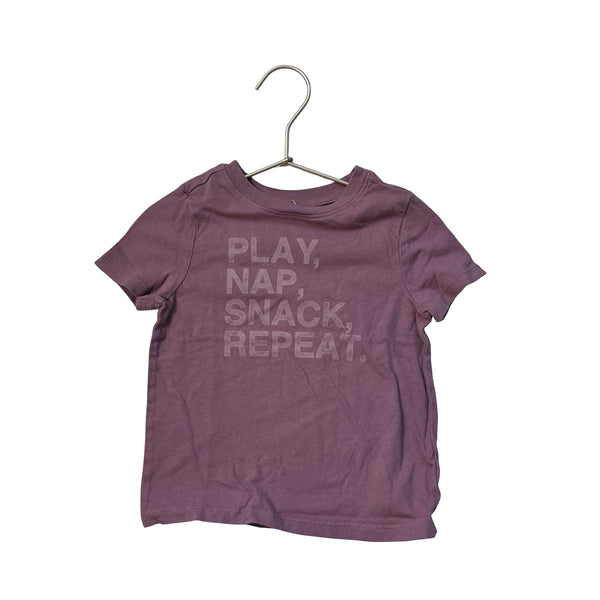 Old Navy Plum 'Play, Nap, Snack, Repeat' Tee - Size 2T