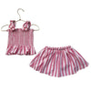 Habitual Pink & White Striped Smocked Tank & Skort Skirt Set - Size 4